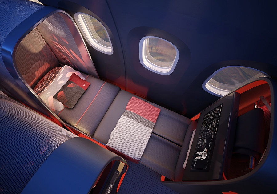 A Private Jet For Pro Athletes Created by Nike and Design Firm Teague