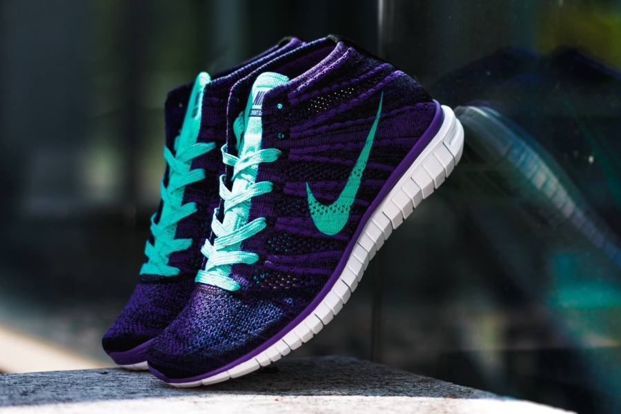 Nike Womens Free Flyknit Chukka Court Purple Hyper Jade 01