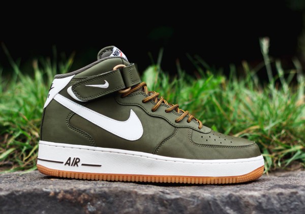 Nike Air Force 1 Mid - Medium Olive - Sail - Light Brown - SneakerNews.com