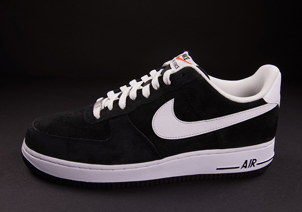 nike air force 1 black and white suede
