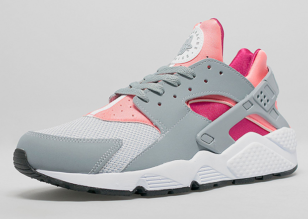 Nike Women s Air Huarache Light Magnet Grey Bright Mango Fuschia SneakerNews