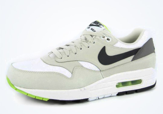 Nike Air Max 1 Leather – White – Anthracite – Light Brown – Volt