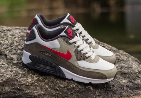 Nike Air Max 90 - Summit White - University Red - Beige Chalk ...