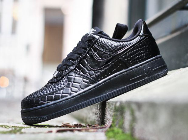 nike air force 1 crocodile skin black