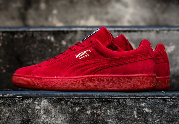 puma all red sneakers