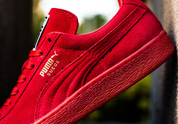 puma full red shoes