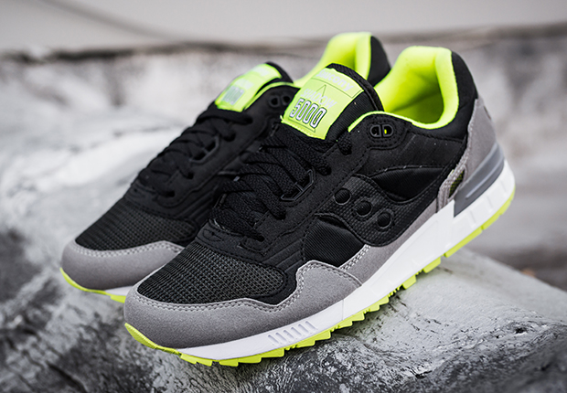 saucony shadow 5000 black grey neon