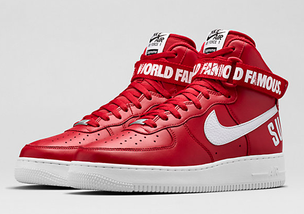 montón Comparable Derechos de autor Nikestore Releases Supreme x Air Force 1 High "Red" - SneakerNews.com