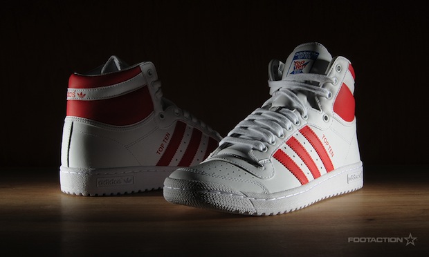 Adidas top ten hi white red online