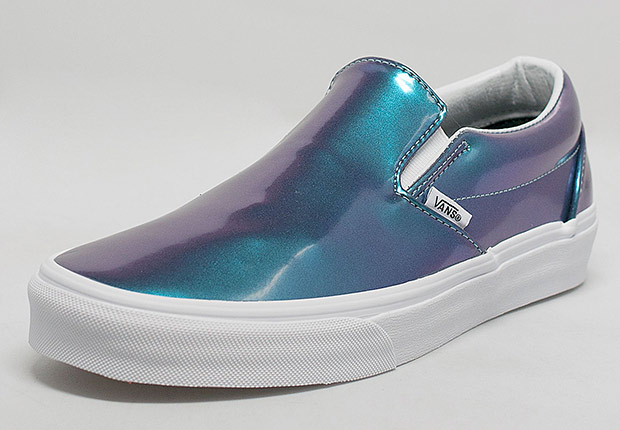 iridescent slip on shoes