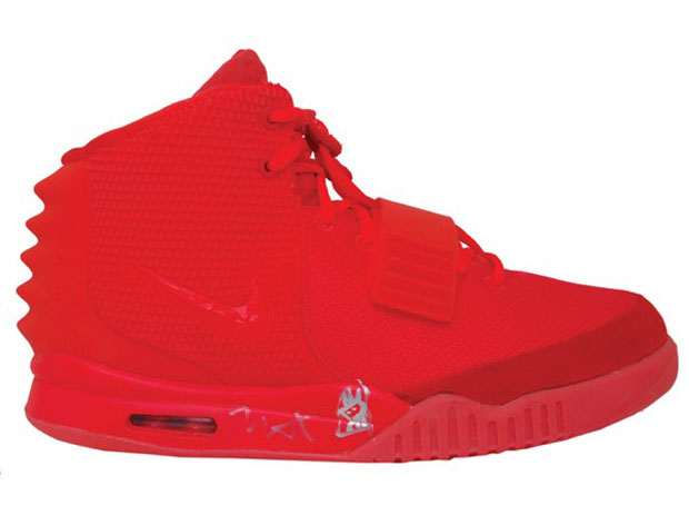 Autographed Pair Red October Air Yeezy 2 Auction 02