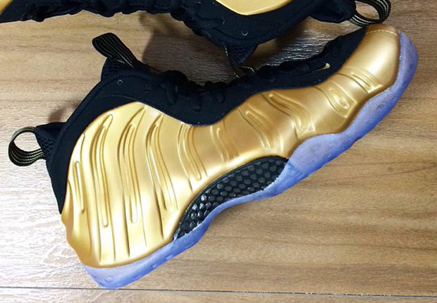 nike woven Air Foamposite One "Gold"