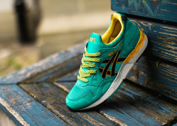 green and yellow asics