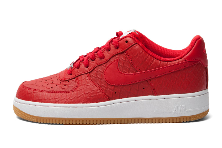 Nike Air Force 1 Mid - Red Suede - Black Python - SneakerNews.com