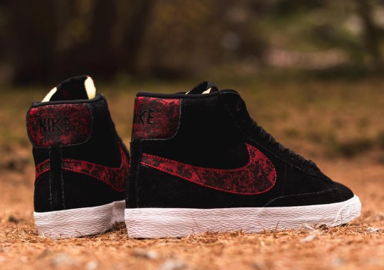 nike blazer mid prm vtg black university red 01