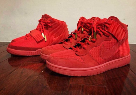 Comparing the Red October Nike Dunk High and Yeezy 2