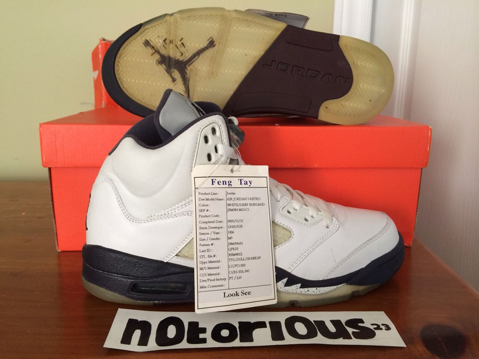 Air Jordan 5 Unreleased Deep Burgundy Sample Ebay 01