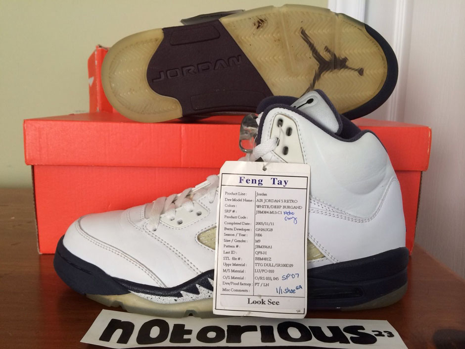 Air Jordan 5 Unreleased Deep Burgundy Sample Ebay 02