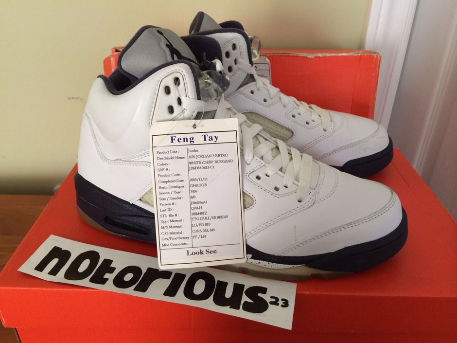 Air Jordan 5 Unreleased Deep Burgundy Sample Ebay 03