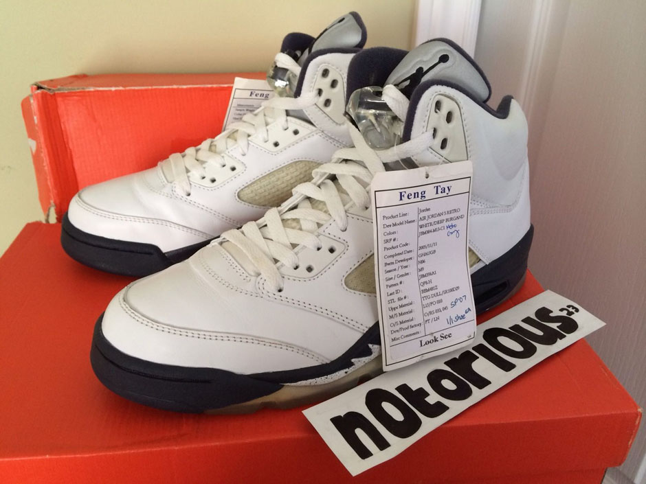 Air Jordan 5 Unreleased Deep Burgundy Sample Ebay 04