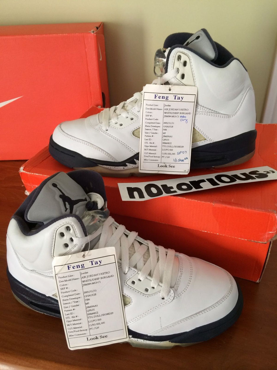 Air Jordan 5 Unreleased Deep Burgundy Sample Ebay 07