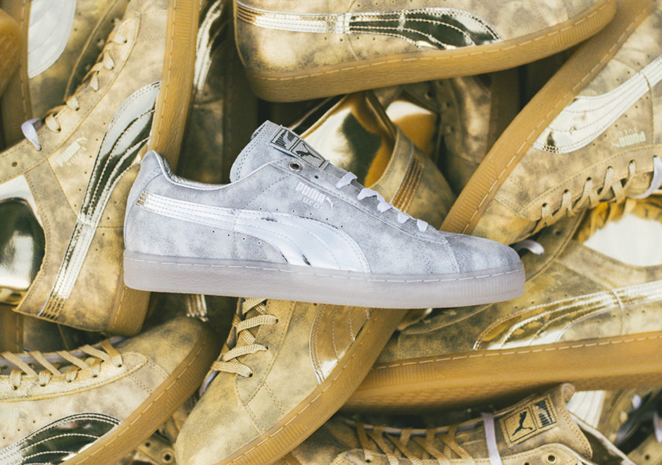 Meek Mill Puma 24k White Gold Pack Suede Low 1
