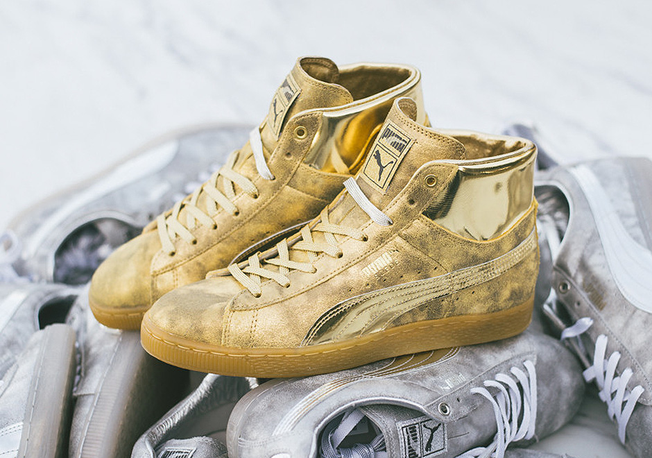 Meek Mill Puma 24k White Gold Pack Suede Mid 6