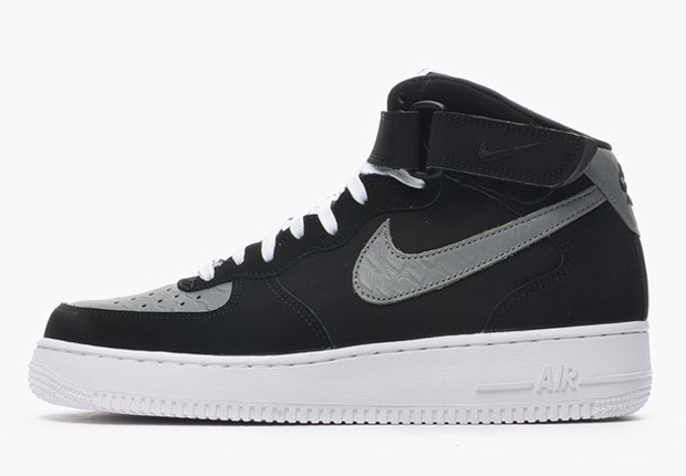 Nike Air Force 1 Mid - Black - Grey Python - SneakerNews.com