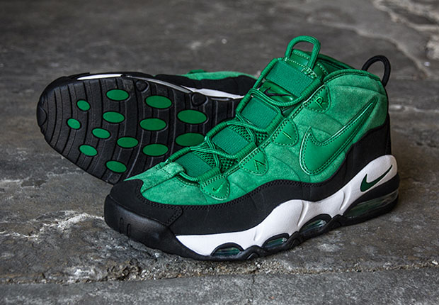 nike air uptempo green and black