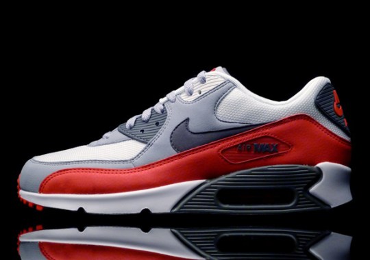 Nike Air Max 90 Essential – Wolf Grey – Challenge Red
