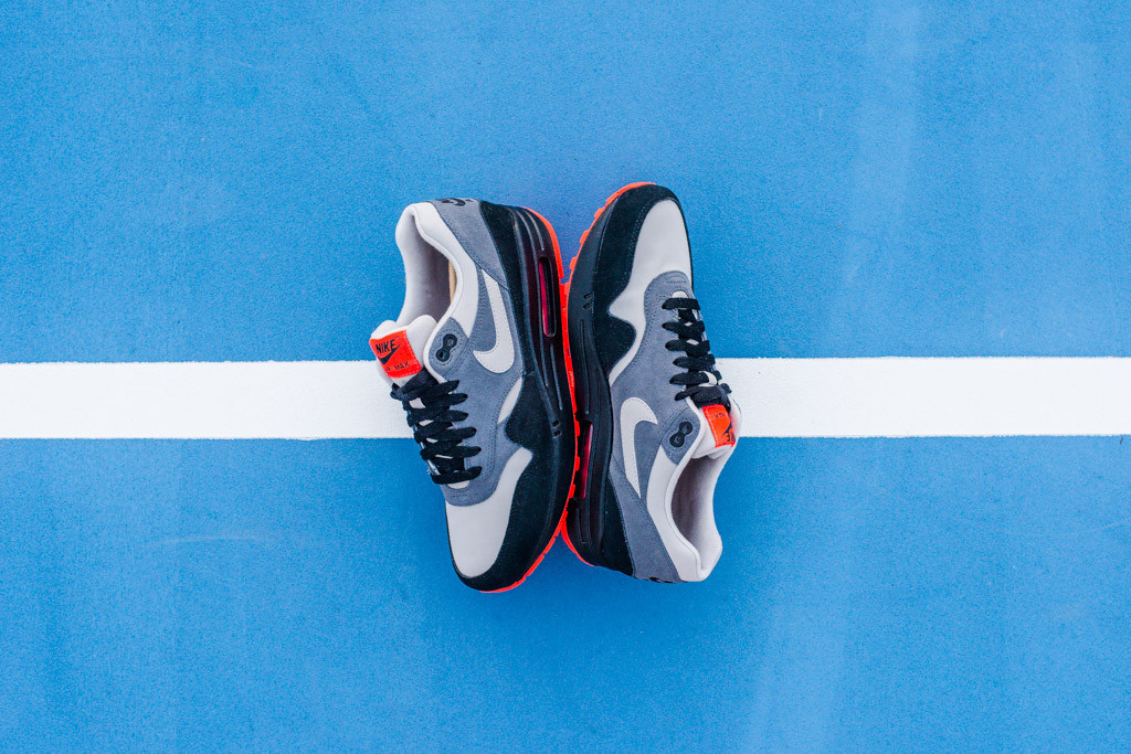 Nike Air Max 1 Leather Granite Black Hot Red 2