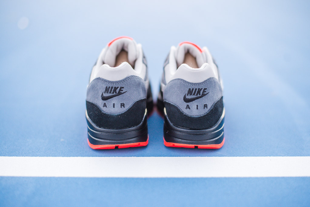 Nike Air Max 1 Leather Granite Black Hot Red 3