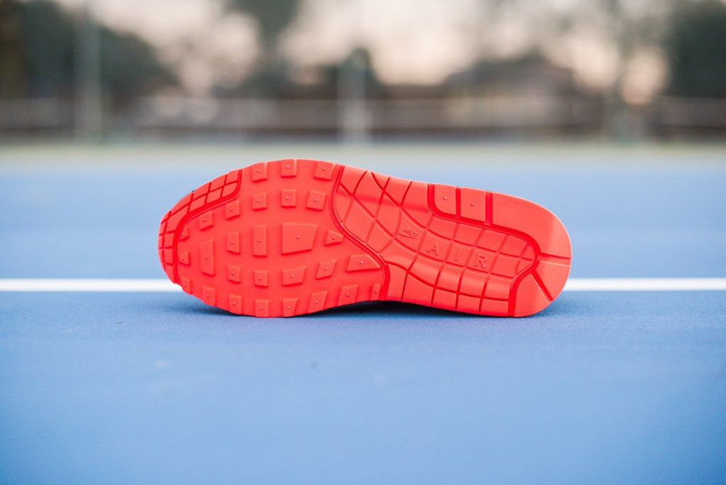 Nike Air Max 1 Leather Granite Black Hot Red 4