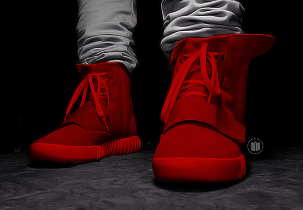 All red hotsell adidas yeezy