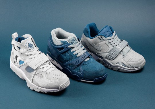 size nike air trainer grey blue collection availablel
