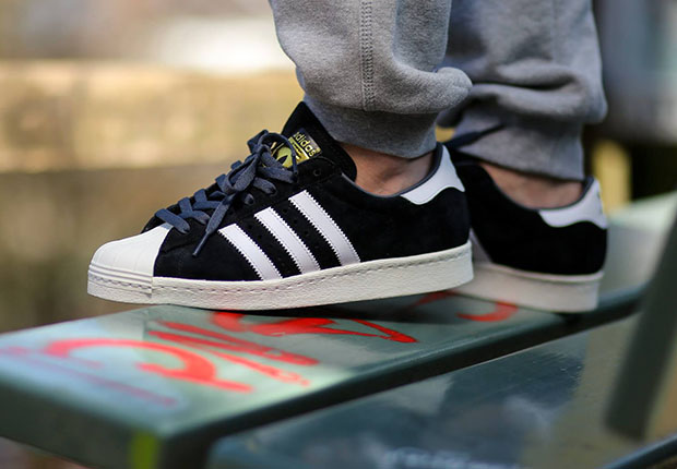 adidas Originals Superstar 80s Suede - Black - White - SneakerNews.com