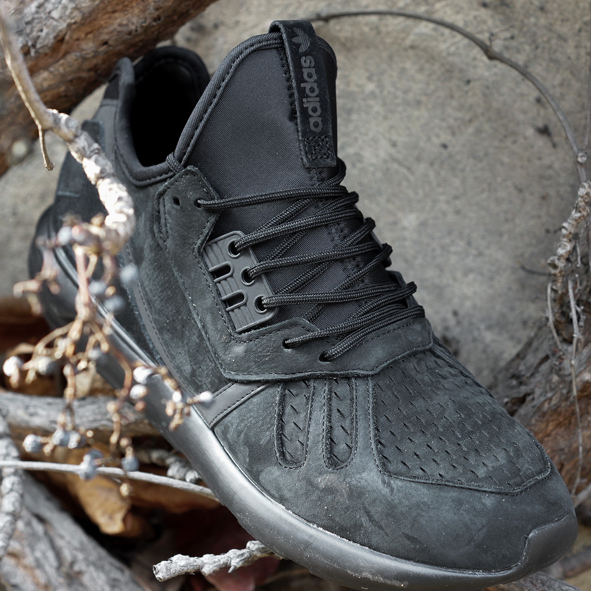 adidas tubular suede black