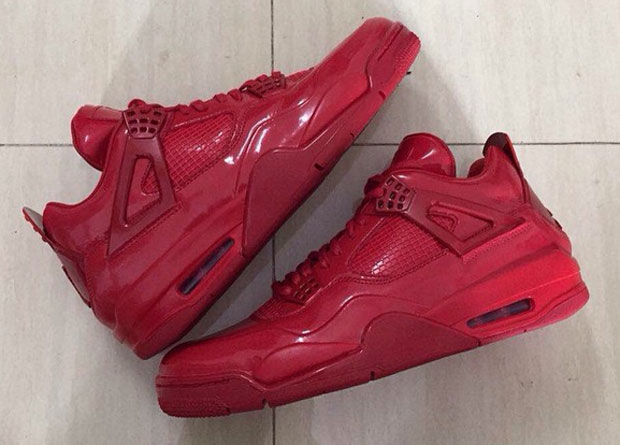 The Air Jordan 11Lab4 in Red Patent Leather