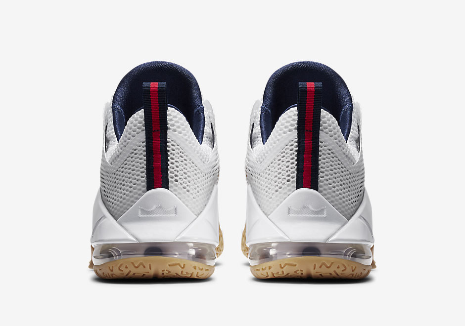 Lebron 12 Low White Navy Red Gum 4