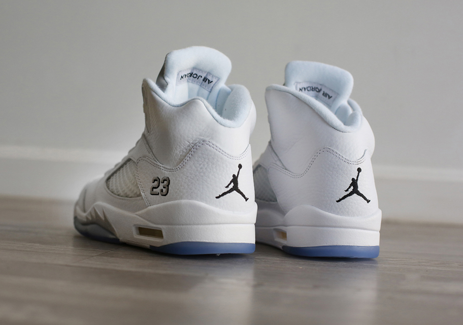 White Metallic Jordans