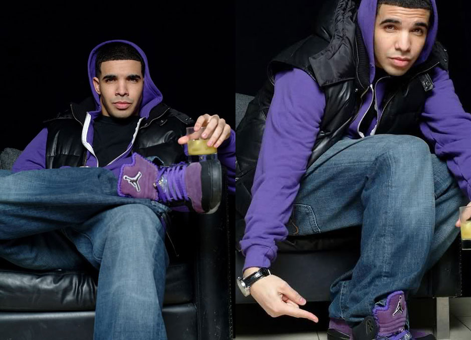 drake purple jordans