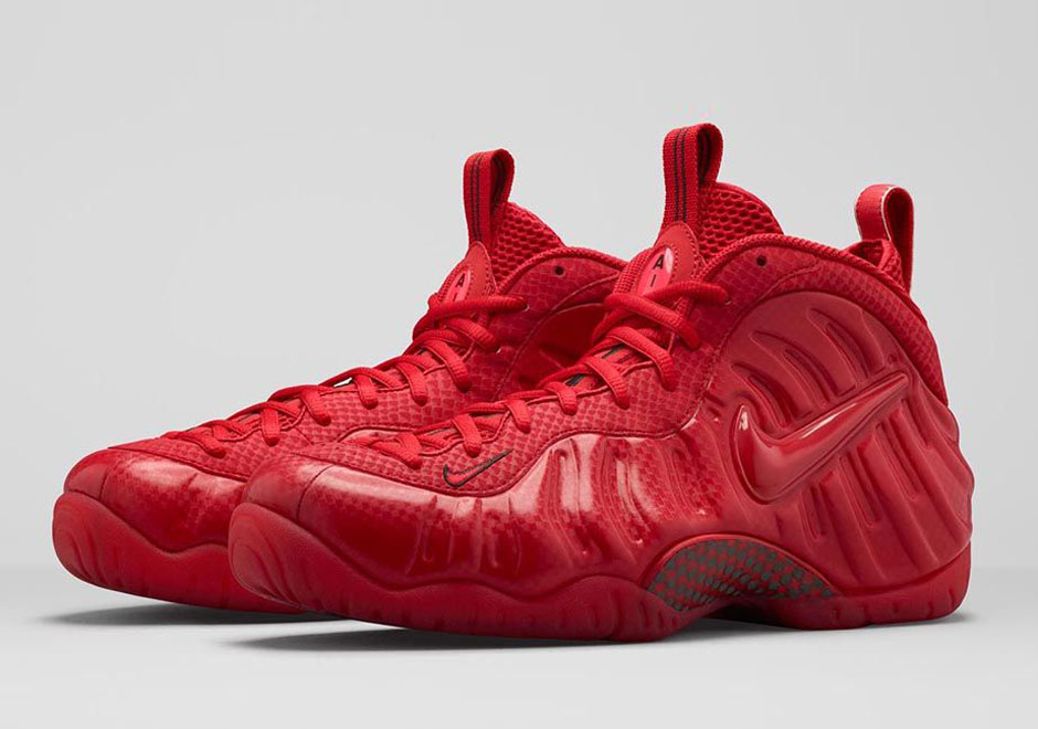 nike foamposite all red