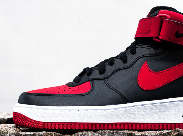 air force 1 red and black high