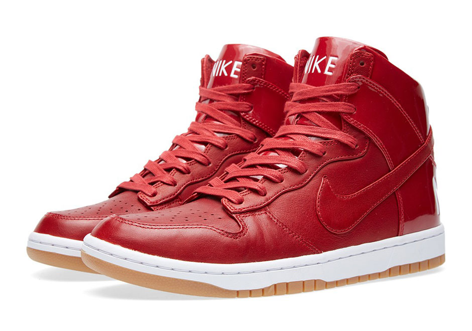 Nike Dunk High Lux Gym Red Patent Leather 1