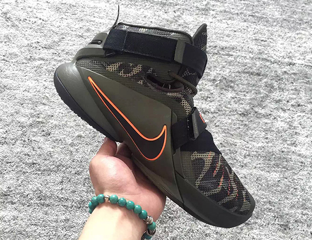 Nike Lebron Soldier 9 Camo Green Orange 2