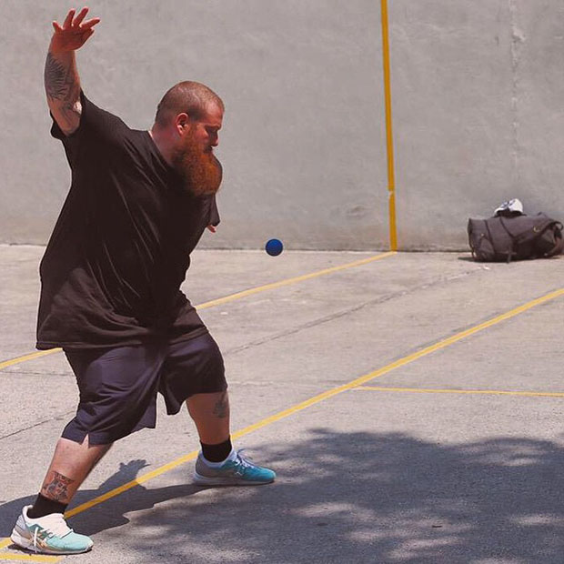 Action Bronson Shows Off A Wet Jumper and Handball Skills In The