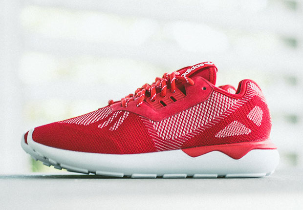 Adidas Tubular Weave Red Available 3