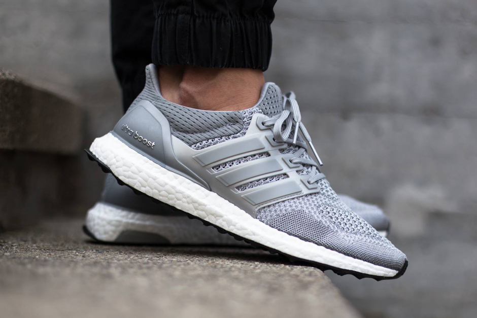 pure boost grey on feet