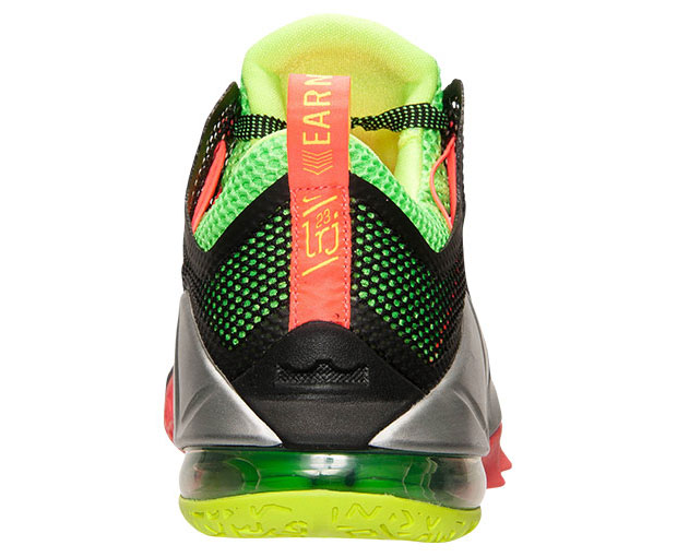 Nike Lebron 12 Low Black Metallic Silver Green Strike Volt Hot Lava 1