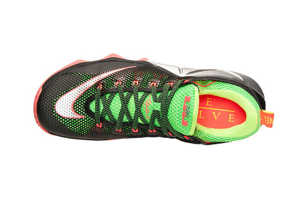 Nike Lebron 12 Low Black Metallic Silver Green Strike Volt Hot Lava 3